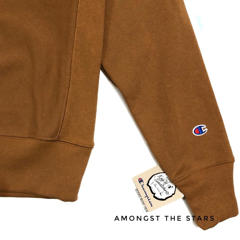 Champion LIFE Reverse Weave Brown Crew Sweatshirt - Picture 3 of 4